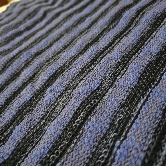 Free People Blue and Black Striped Spells Trouble Sweater Top - Picture 6 of 6